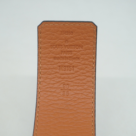 Auth Louis Vuitton Saint Tulle LV Initial M9151 Unisex Standard Belt Brown,Noir - Picture 3 of 5